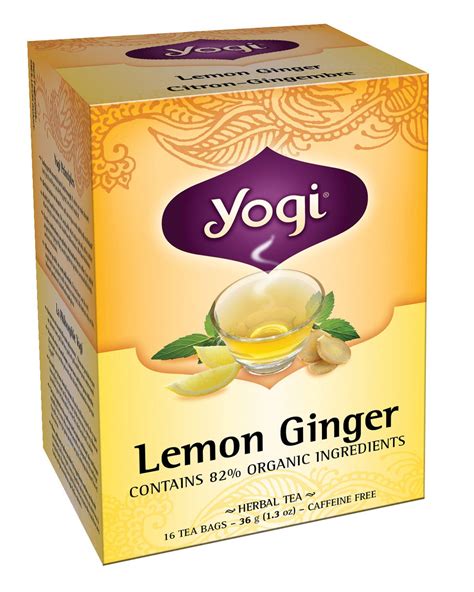 yogi teas lemon ginger herbal tea 16 bags 36 g walmart canada