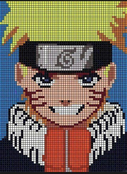 Naruto Pixel Art Pattern Anime Pixel Art Naruto Art Pixel Art Grid Images