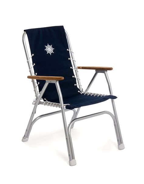 Buy Forma Marine High Back Navy Blue Deck Chair Boat Chair Folding