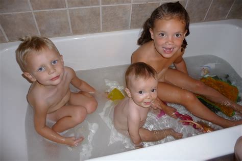 Siblings Bathing Together