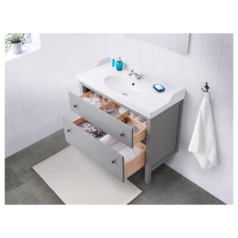 Hemnes RÄttviken Mueble De Lavabo Con 2 Cajones Gris Ikea