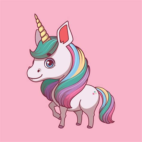 Premium Vector Illustration Of A Cartoon Unicorn On Colorful Background