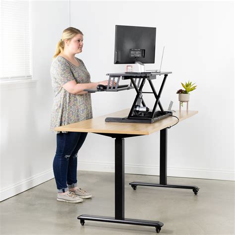 Vivo Black Electric Height Adjustable Standing Desk Sit Stand Riser