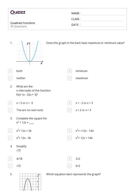 50 System Of Equations And Quadratic Worksheets For 10th Grade On