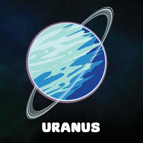Clipart Planet Uranus In Solar System Hand Drawing Vector Illustration