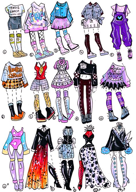 Closed 15 Pack Outfits By Guppie Vibes On Deviantart Drawing Anime Clothes Cartoon Outfits