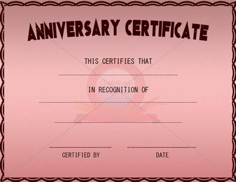 Anniversary Certificate Download Free Anniversary Certificate