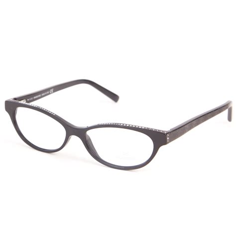 swarovski women s crystal accent cateye eyeglass frames sw5012 53mm black