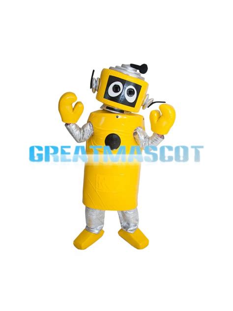 Customized Yellow Cylindrical Robot Mascot Costume
