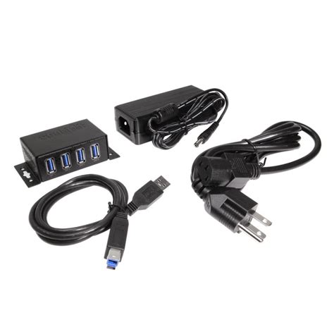 4 Port Usb 32 Gen 1 Mini Powered Hub W Esd Surge Protection And Power