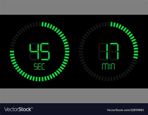 Green Stopwatch Countdown Digital Timer Royalty Free Vector