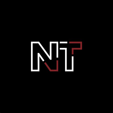 Abstract Letter Nt Logo Design With Line Connection For Technology And