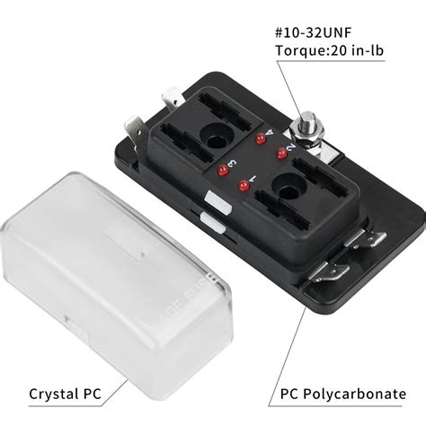 12 circuits fuse box indicator light use car yacht universal marine dustproof. 4-Way Blade Fuse Box 12~32V 4-Circuit Fuse Block with ...