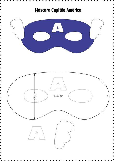 9 Moldes Para Lindos Antifaces De Superhéroes Para Niños Capitan America