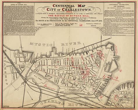 1875 Centennial Charlestown Map Charlestown Ma Toby Mcguire 