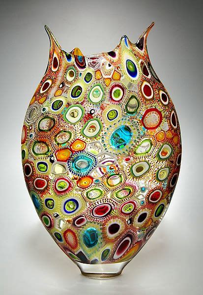 Multi Murrini Foglio David Patchen Art Glass Vessel Artful Home Blown Glass Art Glass Art