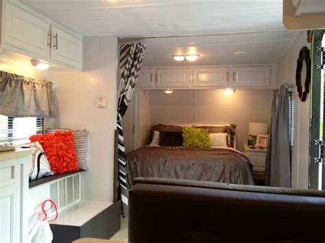 Our Bedroom Travel Trailer Remodel Rv Living Little Houses