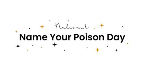National Name Your Poison Day Typography Design Perfect For Social