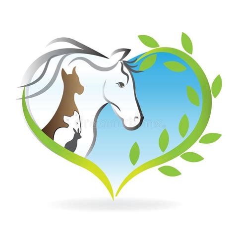 Photo About Logo Of Horse Dog And Cat Animal Lovers Sticker Business