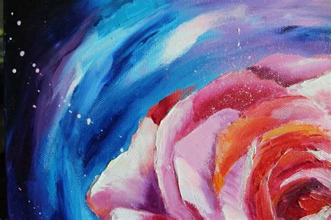 Space Rose Painting By Marina Lesina Saatchi Art