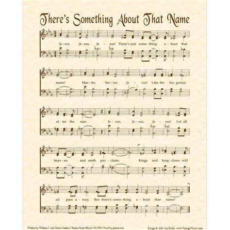 Theres Something About That Name 8x10 Antique Hymn