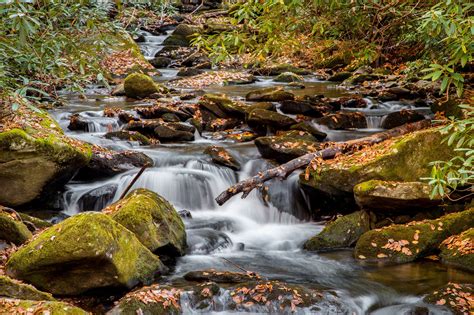 Smoky Mountains National Parc Tennessee Autumn River Waterfall