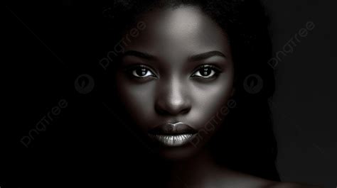 African Girl Isolated On Black Background Black Beautiful Picture
