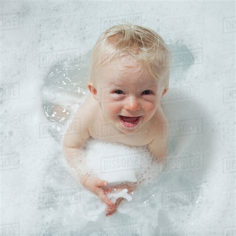 Baby Having A Bubble Bath Stock Photo Dissolve