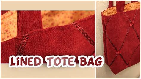 Basic Lined Tote Bag Tutorial Easy Whitney Sews Youtube