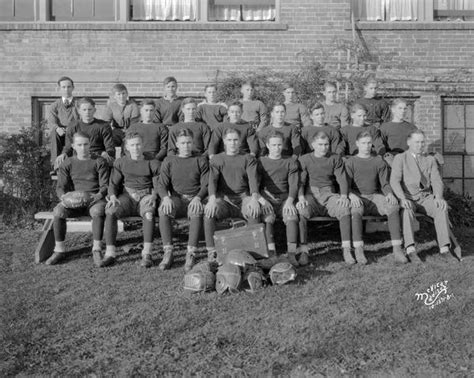 Middle High School Football Team Photograph Wisconsin Historical
