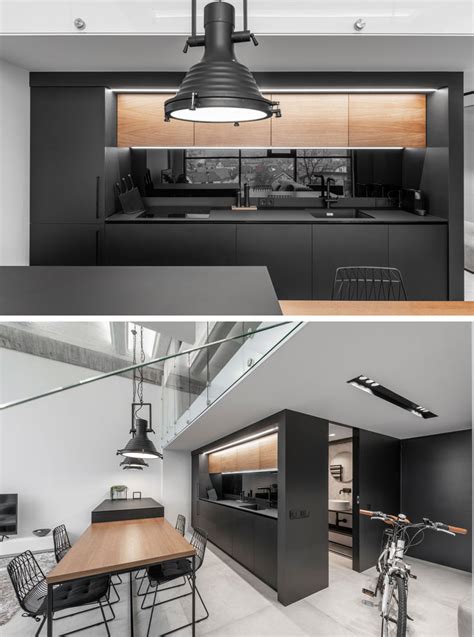 A Modern Loft Interior With A Monochrome And Wood Material Palette In Kaunas Lithuania