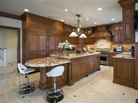 Kitchen Island With Attached Round Table | Luxury kitchen island