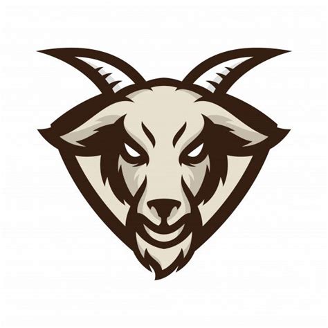 Animal Head Goat Vector Logoicon Illustration Mascot Premium