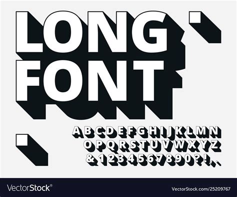 Long Shadow Font Retro Boldness 3d Alphabet Old Vector Image On