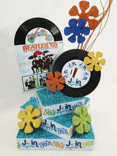 1960s Themed Table Centerpiece 70s Party Theme 60s Party Themes