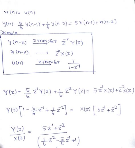 Determine The Response Of The Following System To An Input X N U N With Initial Conditions
