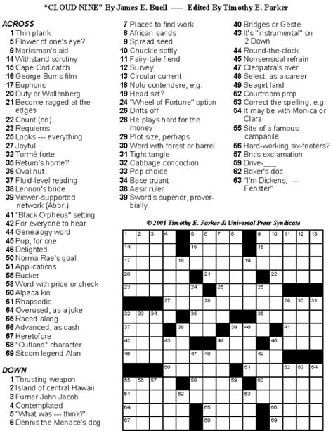 Easy New York Times Crossword Puzzles Printable Crossword Printable