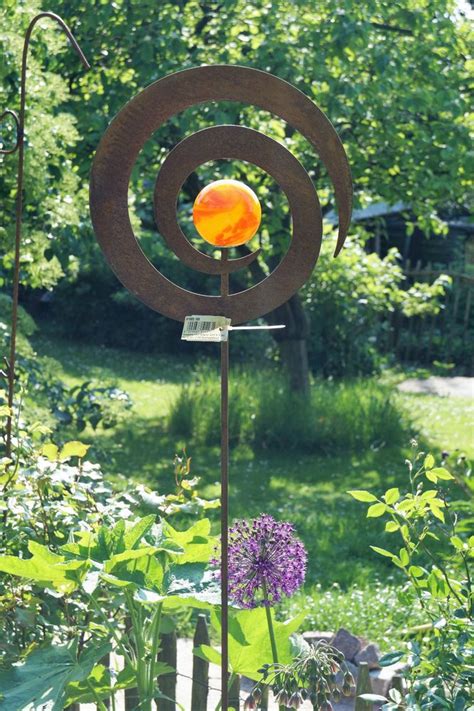 Instagram terrarium scene small garden fairies garden terrarium. Edelrost Gartenstecker Spirale mit Glaskugel 1,70m ...