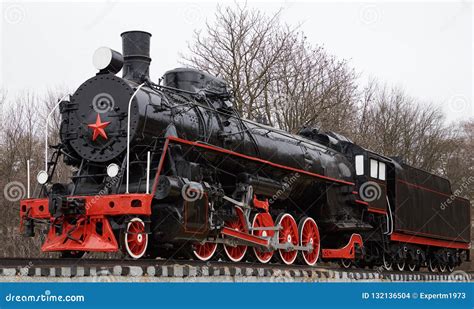 Old Soviet Steam Locomotive Stock Image 172591507