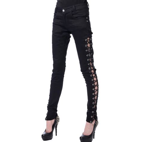 sexy skinny jeans mit offenen schnürungen voodoomaniacs