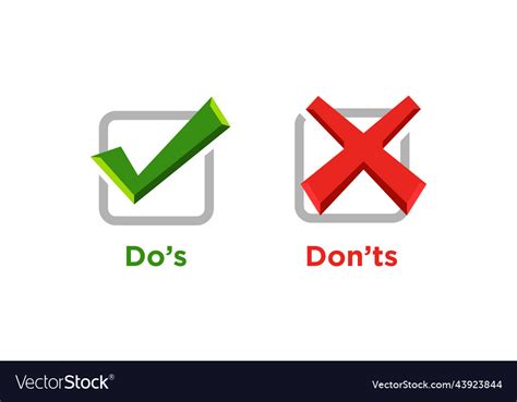 Dos And Donts Symbol Royalty Free Vector Image