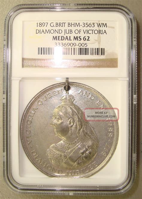 1897 Bhm 3563 Great Britain Queen Victoria Diamond Jubilee Medal Ngc Ms62