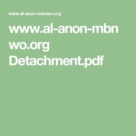 Al Anon Detachmentpdf Words Anon Al Anon