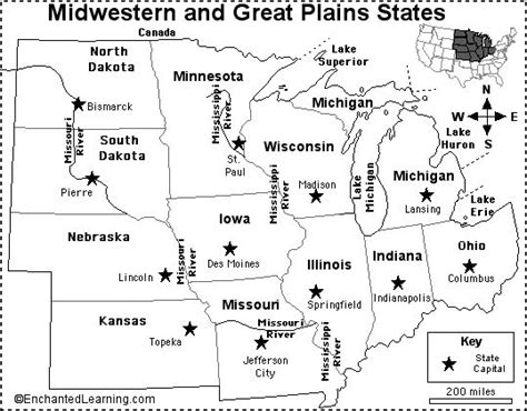 Midwest States And Capitals Map Time Zones Map World