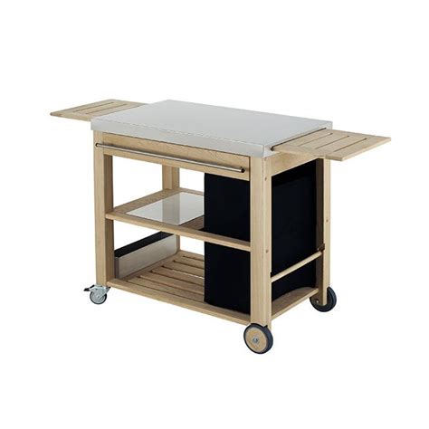 Cette desserte à plancha salvia de la marque somagic charme par son côté pratique et fonctionnel. Desserte pour plancha Eno Mobilot en robinier et en inox