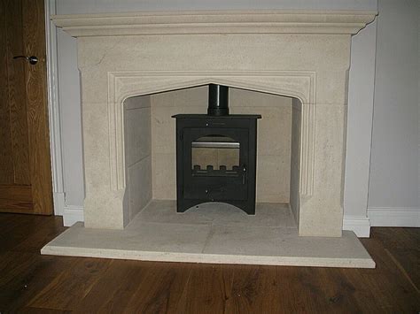 What type of stone is used for a hearth? Rochester Bath Stone Fireplace Fire Surround. Includes ...