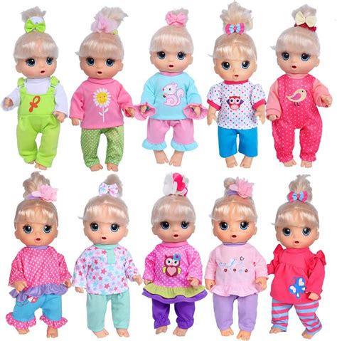 Total 10 Sets Doll Clothes Outfits Accessories For For 10 Inch Baby