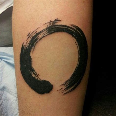 Black Ink Zen Enso Circle Tattoo Design For Forearm Circle Tattoos