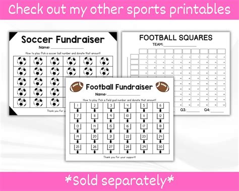 Editable Football Squares Printable Football Betting Game Football