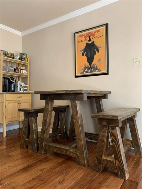 Counter table in our superior collection of rustic metal wood dining room set sauder boone mountain range right style. Tiny table | Counter height bench, Furniture diy, Counter ...